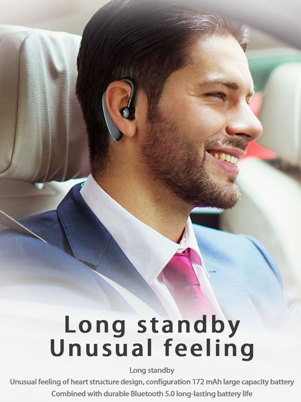 F900 Wireless Bluetooth 5.0 In-Ear Earbuds Noise Cancelling 170mAh Battery with Mic - Black