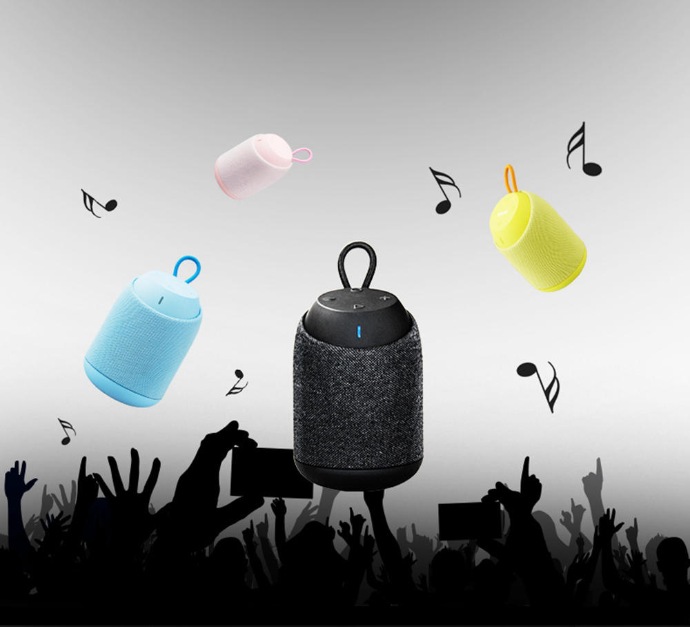 JONTER D61 Portable Bluetooth Speaker IPX7 Water Resistant 6D Sound Effects - Black