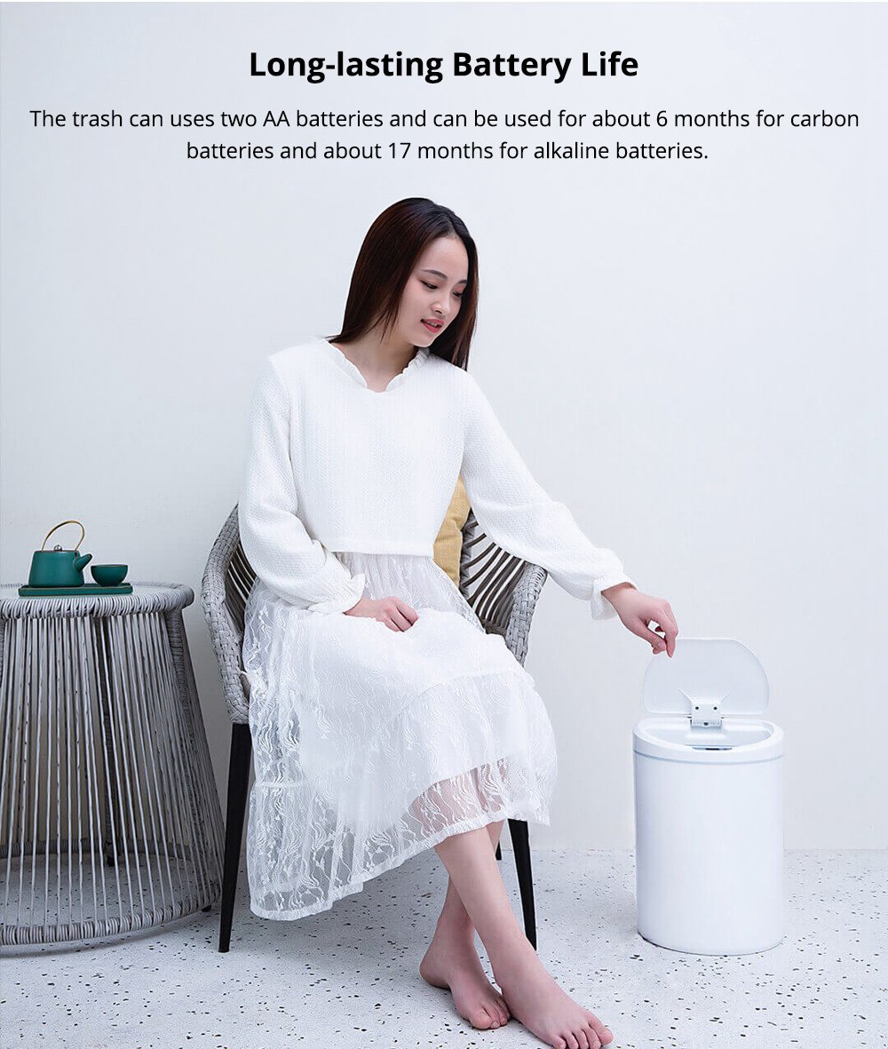 Xiaomi NINESTARS Smart Trash Can Intelligent Induction One-button Control Adjustable Distance - White