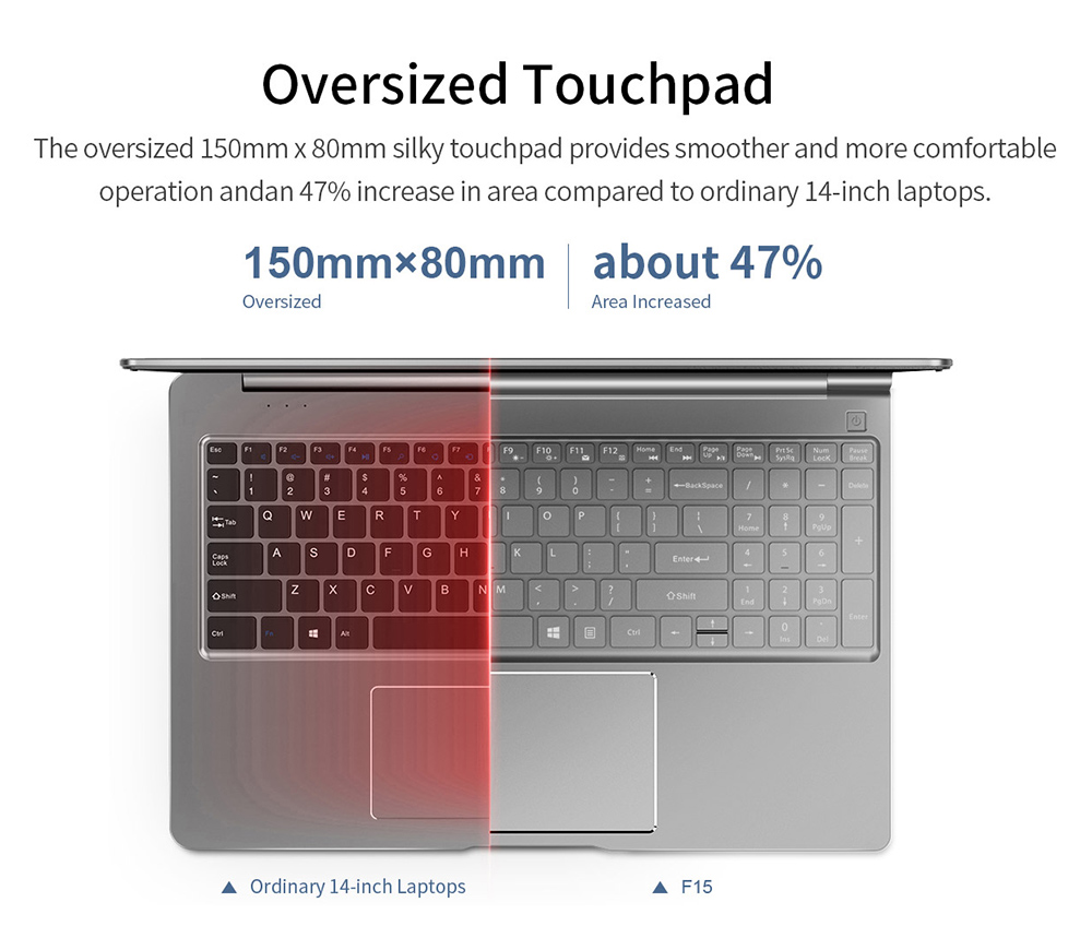 Teclast F15 Laptop Intel Celeron N4100 Quad Core 15.6 Inch 1920*1080 IPS Screen 8GB RAM 256GB SSD Windows 10 - Grey