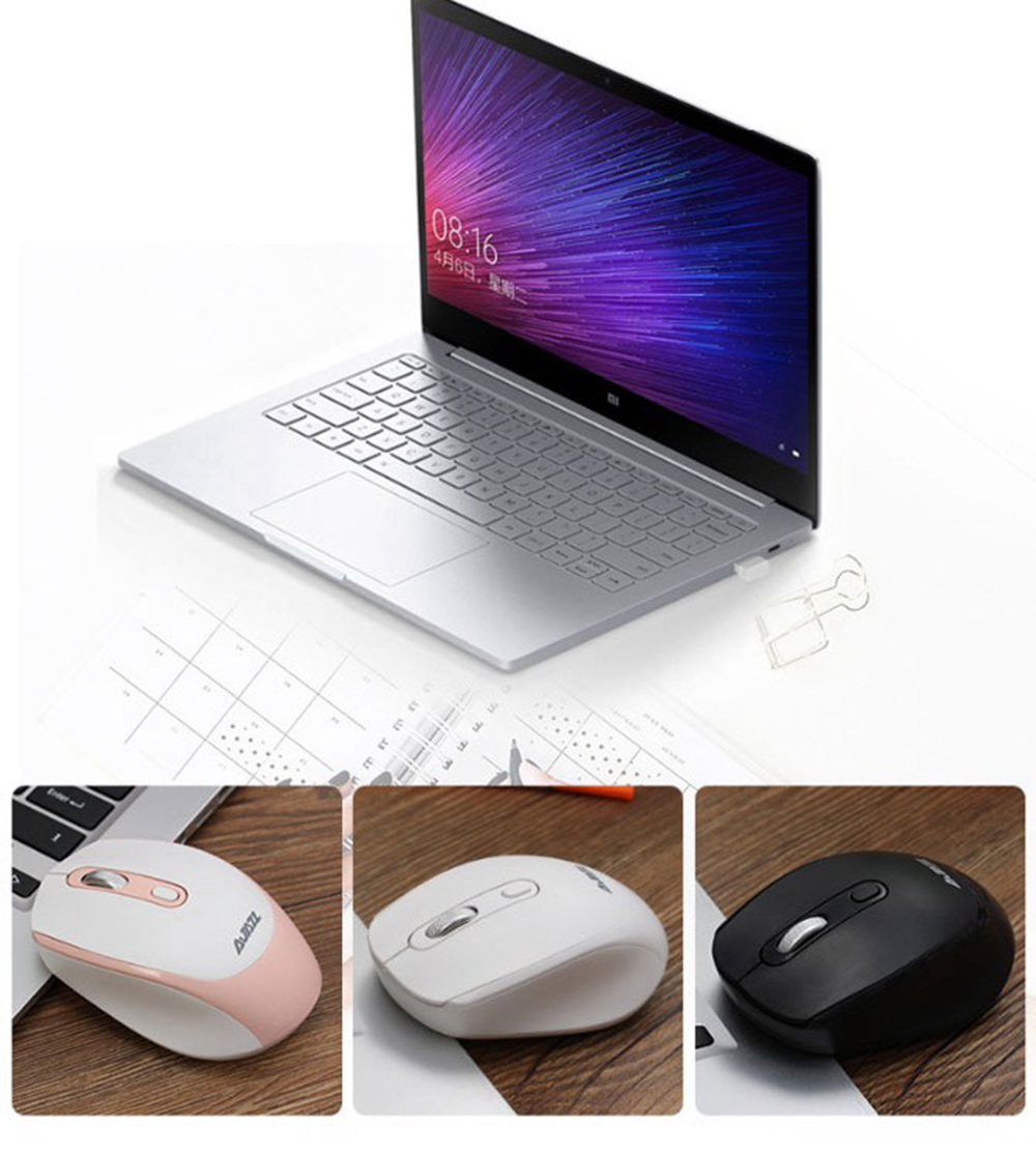 Ajazz 120I 1600DPI Adjustable 2.4G Wireless Mouse Office Gamer Ergonomics - Black