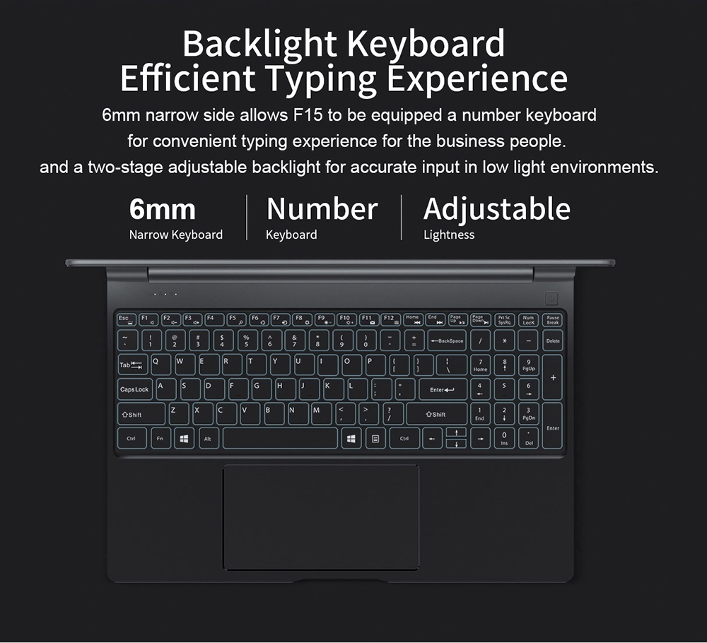 Teclast F15 Laptop Intel Celeron N4100 Quad Core 15.6 Inch 1920*1080 IPS Screen 8GB RAM 256GB SSD Windows 10 - Grey