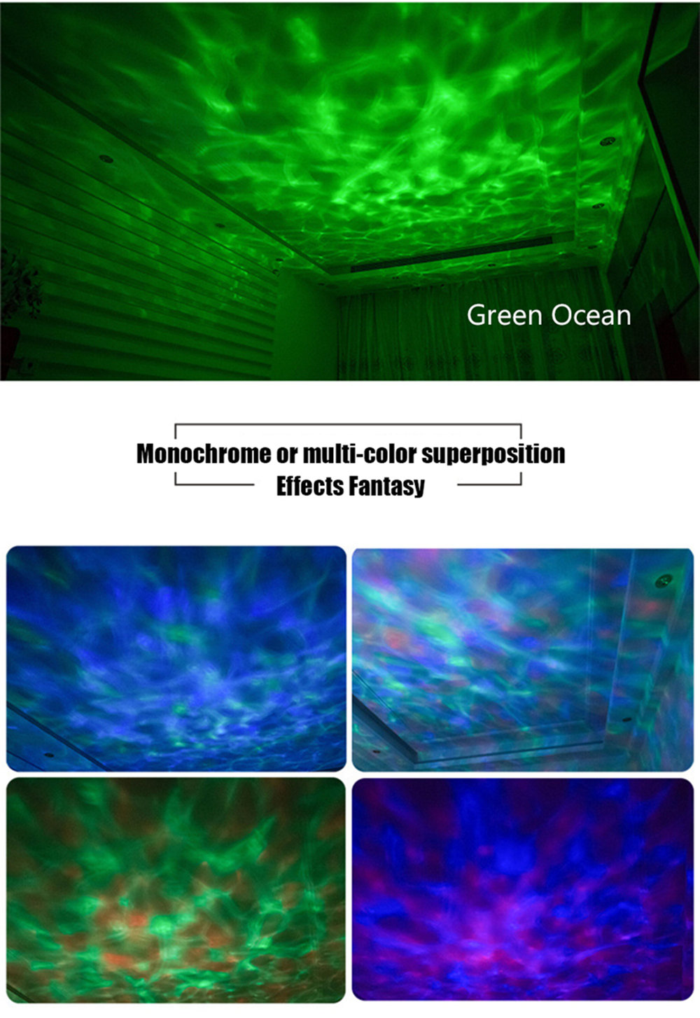 Hypnotic Ocean Projector Lantern Shooting Festival Gifts Containing Remote Controller - White