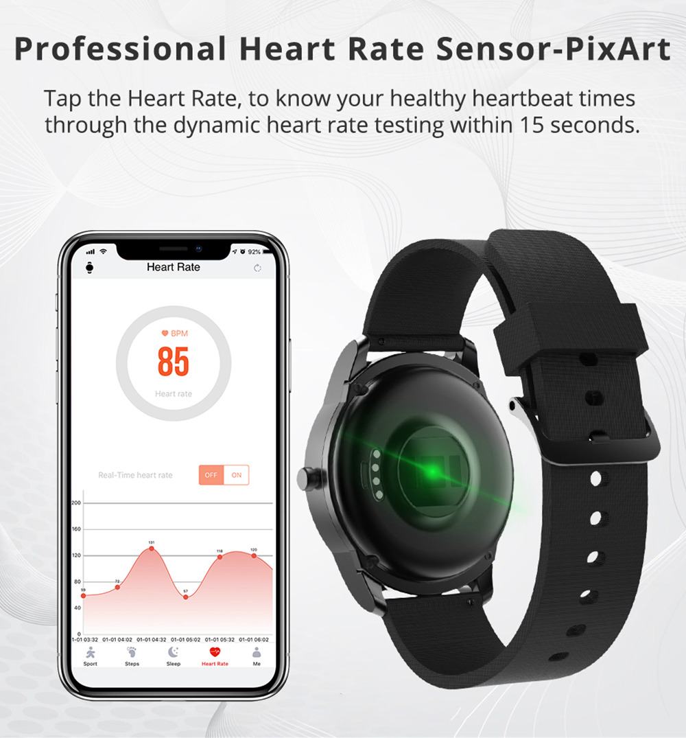S28 Smart Watch 1.3 Inch IPS Screen Heart Rate Muti-Sports Monitor IP68 Fitness Tracker Smartband - Red