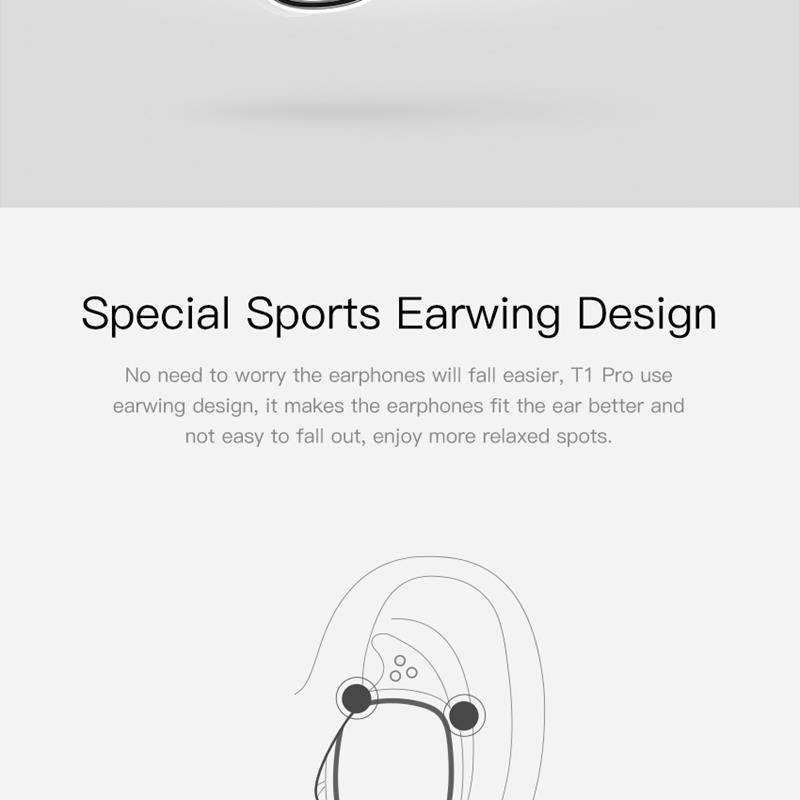 QCY T Vogue TWS Bluetooth 5.0 Earbuds About 4 Hours Working Time Noise Reduction - Silver