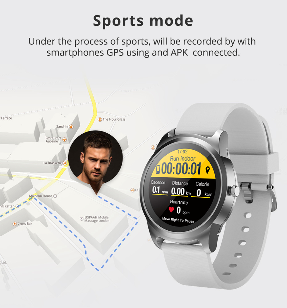 S28 Smart Watch 1.3 Inch IPS Screen Heart Rate Muti-Sports Monitor IP68 Fitness Tracker Smartband - White