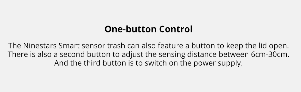 Xiaomi NINESTARS Smart Trash Can Intelligent Induction One-button Control Adjustable Distance - White