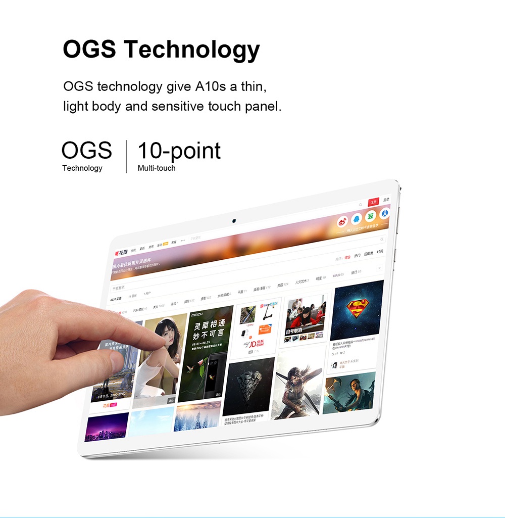 Teclast A10S Tablet PC MT8163 Quad Core 10.1" IPS Screen 1920*1200 2GB DDR3L 32GB eMMC Android 7.0 - White+Silver