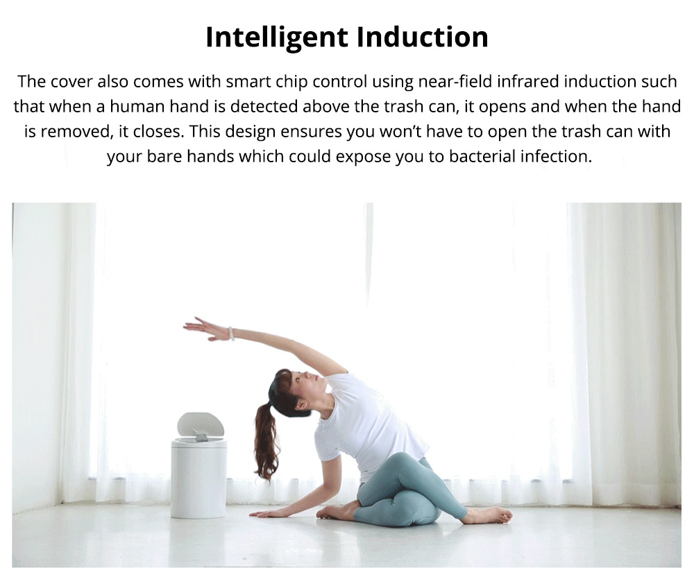 Xiaomi NINESTARS Smart Trash Can Intelligent Induction One-button Control Adjustable Distance - White