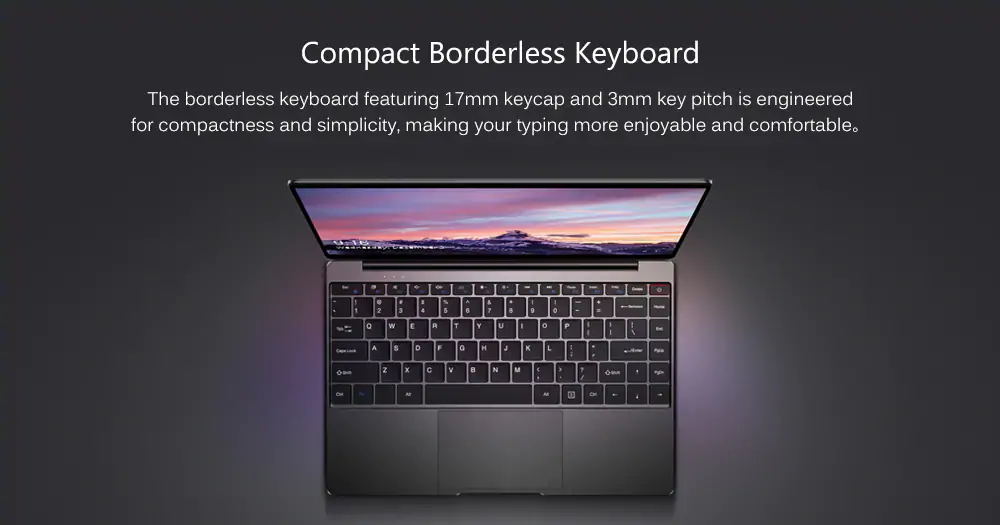 CHUWI AeroBook Laptop Intel Core M3-6Y30 Dual Core 13.3 Inch 1920*1010 8GB RAM 256GB SSD Windows 10 - Gray