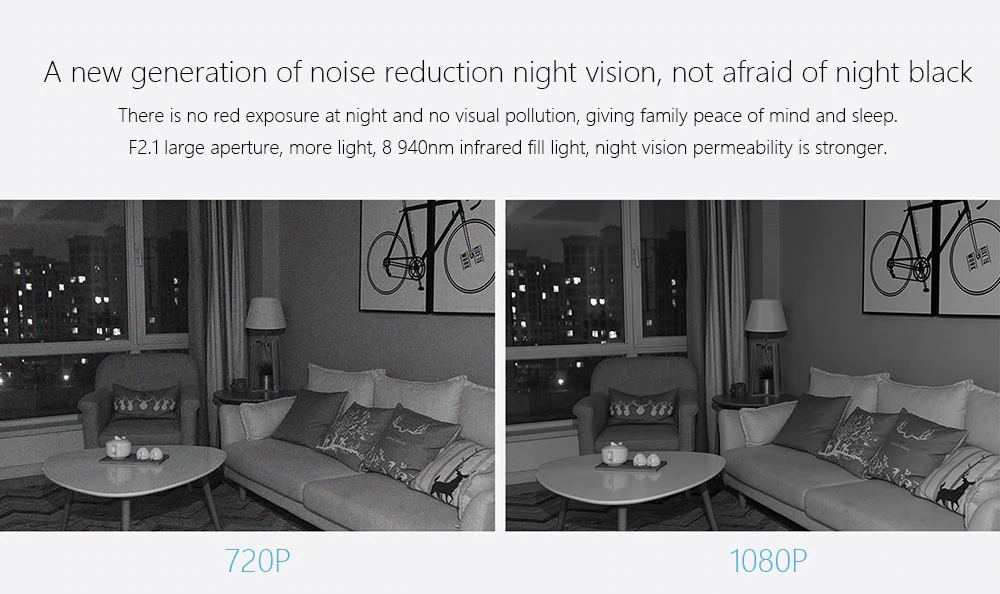 Xiaomi Mijia Smart IP Camera H.265 1080P AI Motion Detection Security Monitor Global Version - White