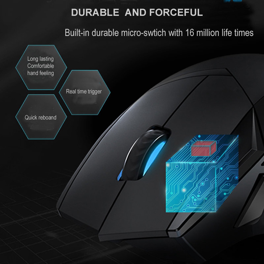 Rapoo VT300 USB Wired Gaming Mouse 6200DPI Sensor With RGB IR Optical 10 Buttons Programmable Accurate Cursor - Black