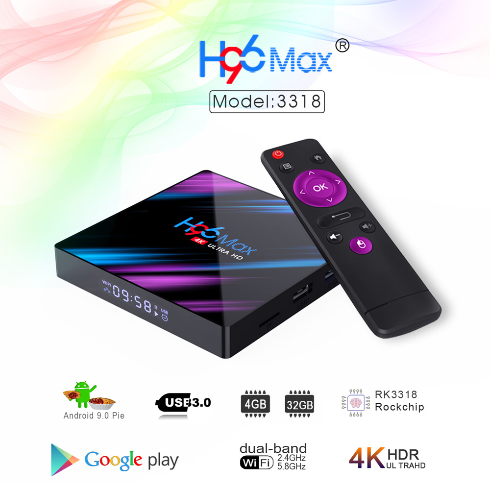 H96 MAX RK3318 Android 9.0 4GB/32GB 4K TV Box