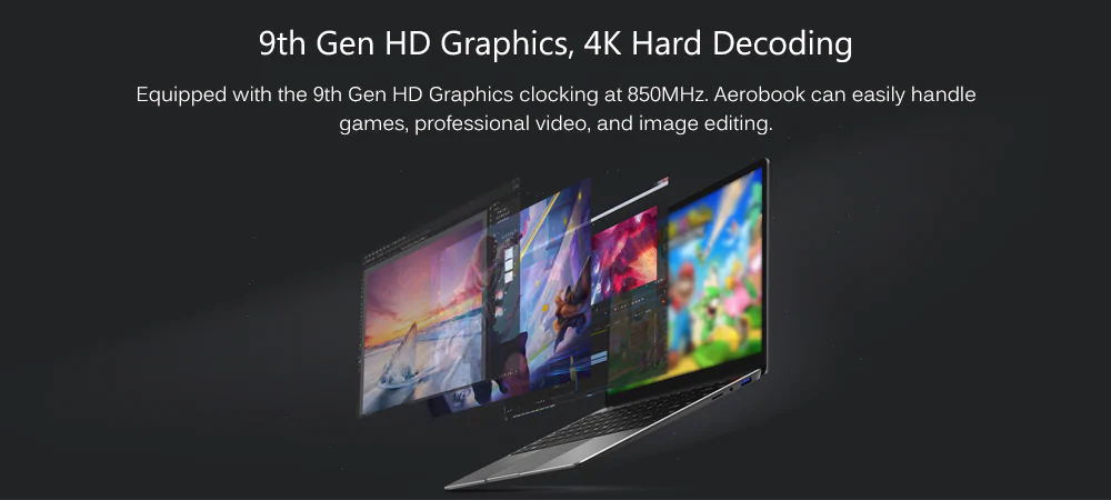 CHUWI AeroBook Laptop Intel Core M3-6Y30 Dual Core 13.3 Inch 1920*1010 8GB RAM 256GB SSD Windows 10 - Gray