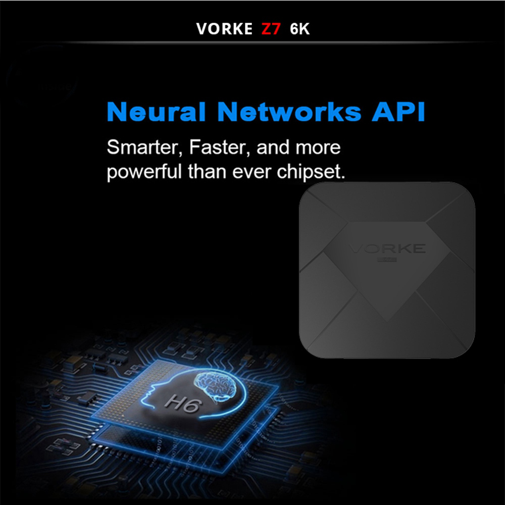 VORKE Z7 Allwinner H6 Android 9.0 4GB/64GB 6K TV Box WiFi LAN USB3.0