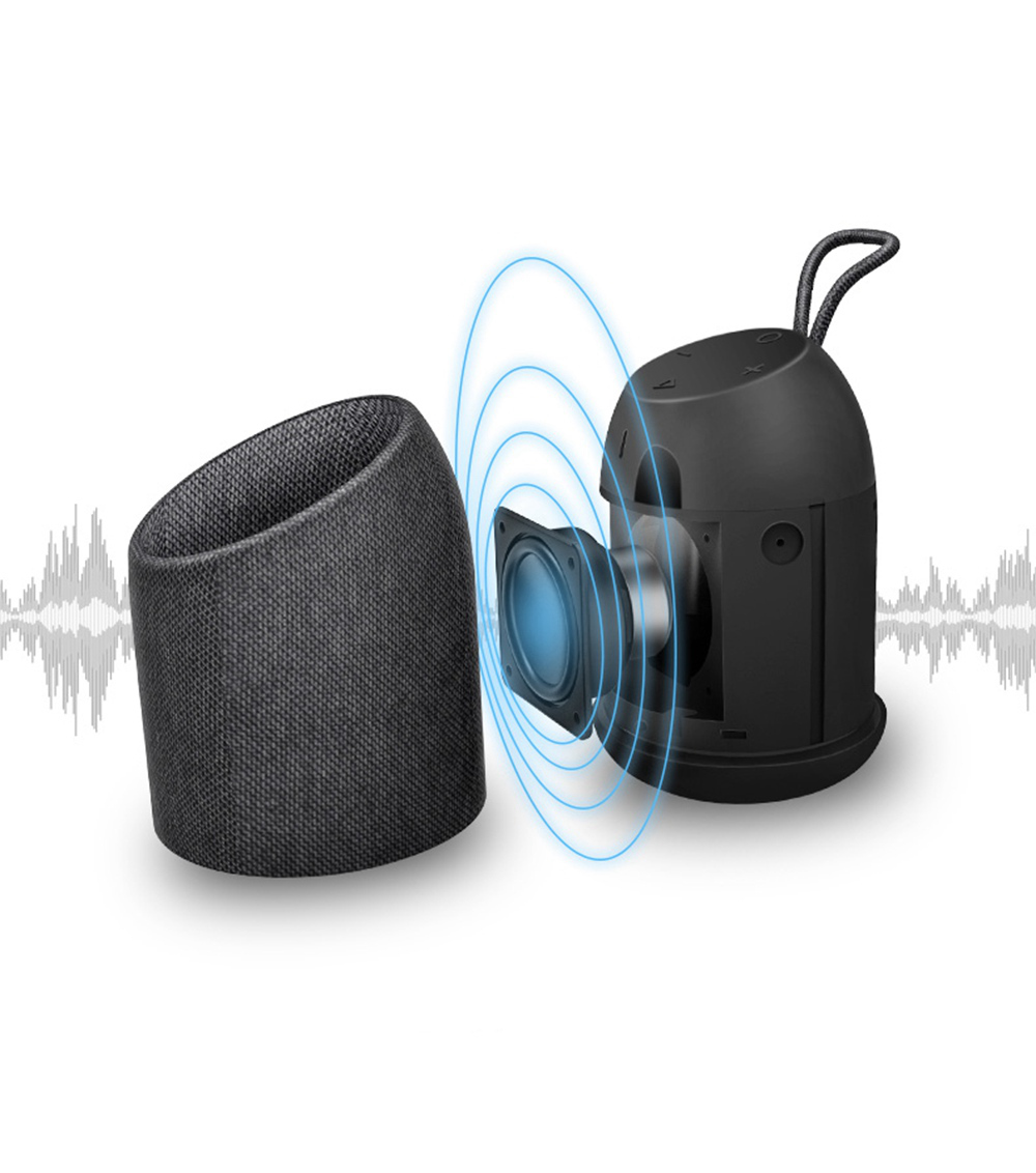 JONTER D61 Portable Bluetooth Speaker IPX7 Water Resistant 6D Sound Effects - Black