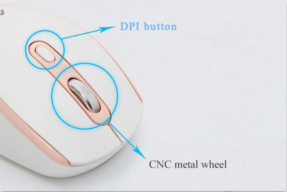 Ajazz 120I 1600DPI Adjustable 2.4G Wireless Mouse Office Gamer Ergonomics - Black
