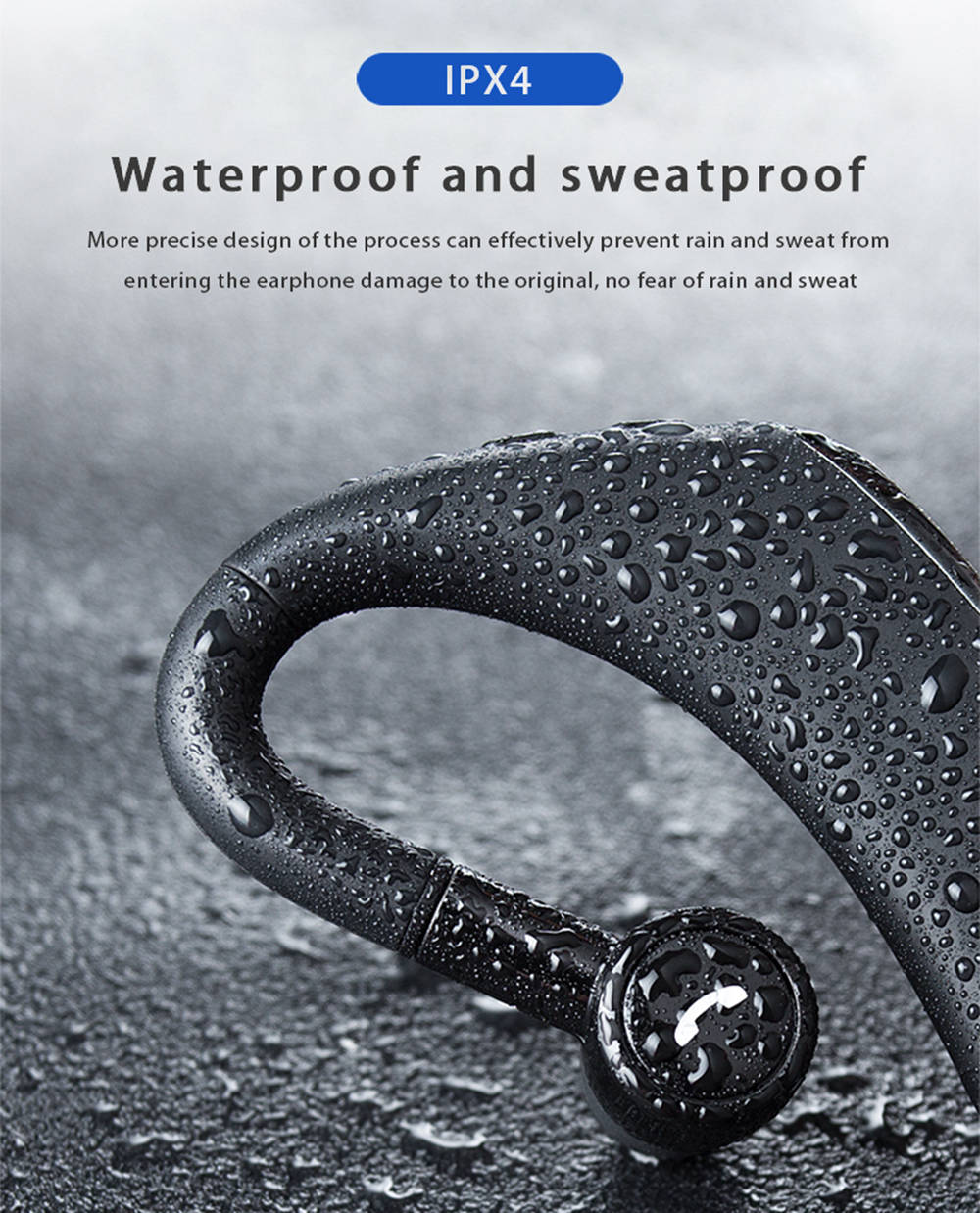 F900 Wireless Bluetooth 5.0 In-Ear Earbuds Noise Cancelling 170mAh Battery with Mic - Black