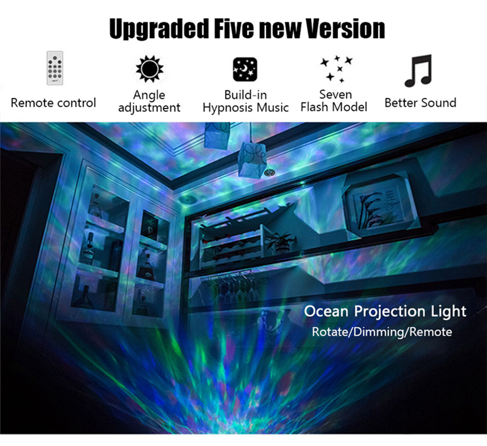 Hypnotic Ocean Projector Lantern Shooting Festival Gifts Containing Remote Controller - White