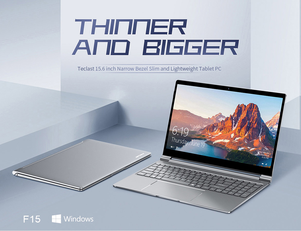 Teclast F15 Laptop Intel Celeron N4100 Quad Core 15.6 Inch 1920*1080 IPS Screen 8GB RAM 256GB SSD Windows 10 - Grey