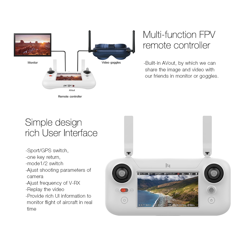 Xiaomi FIMI A3 5.8G GPS 1KM FPV RC Drone with 2-Axis Gimbal 1080P Camera 25mins Flight Time RTF - Two Batteries