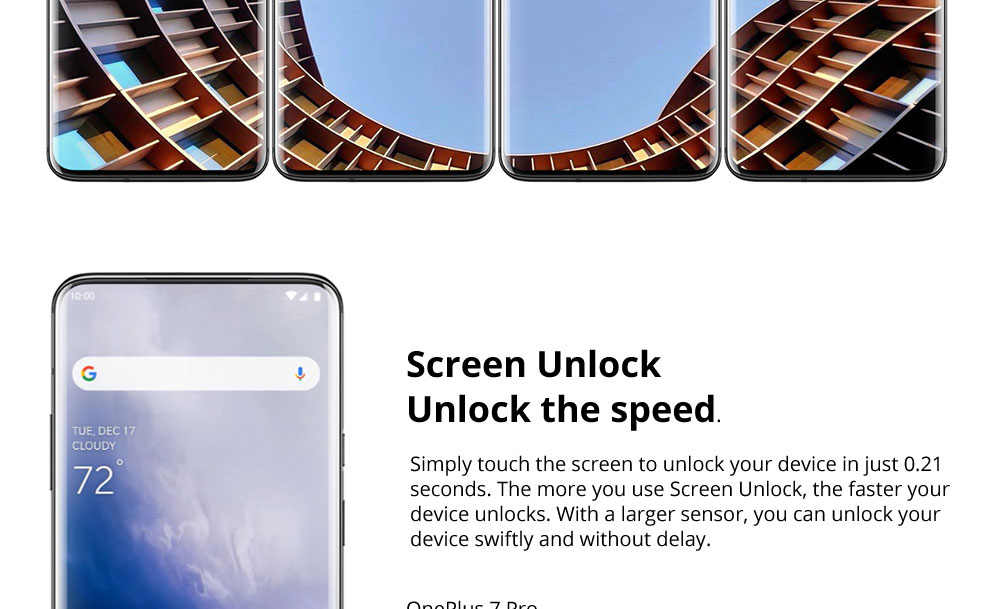 OnePlus 7 Pro Pop-up Camera 6.67 Inch 4G LTE Smartphone Snapdragon 855 8GB 256GB 48.0MP + 8.0MP + 16.0MP Triple Rear Cameras Android 9 In-display Fingerprint NFC Fast Charge Global ROM - Mirror Grey