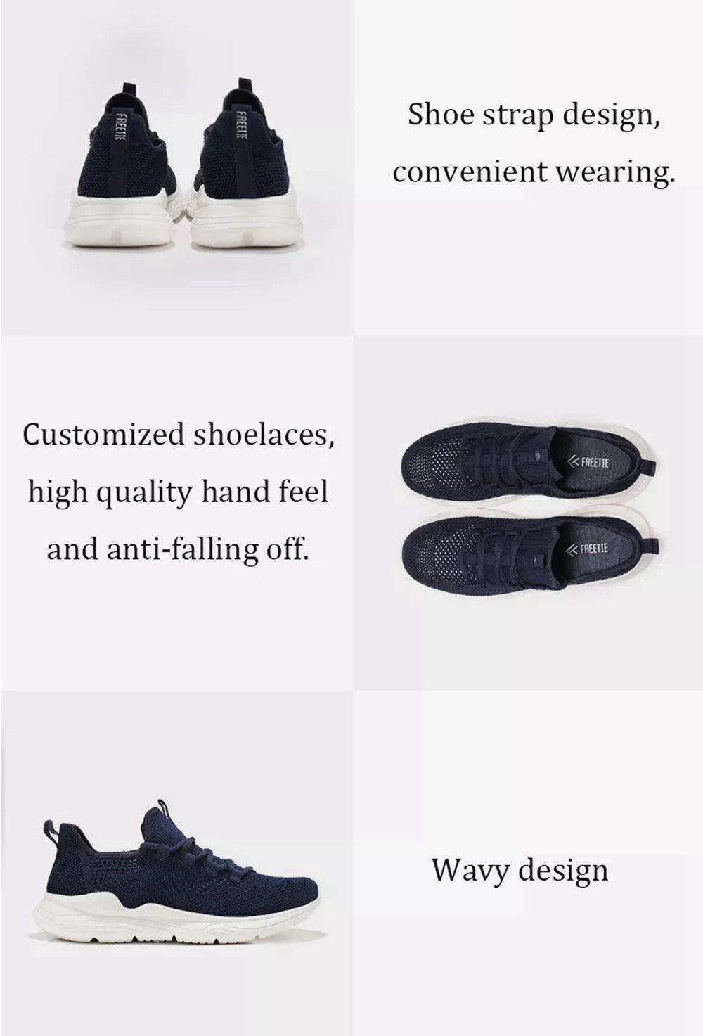 Xiaomi FREETIE Men's Light Breathable Woven Elastic EVA Sneakers Running Shoes EU41 - Navy