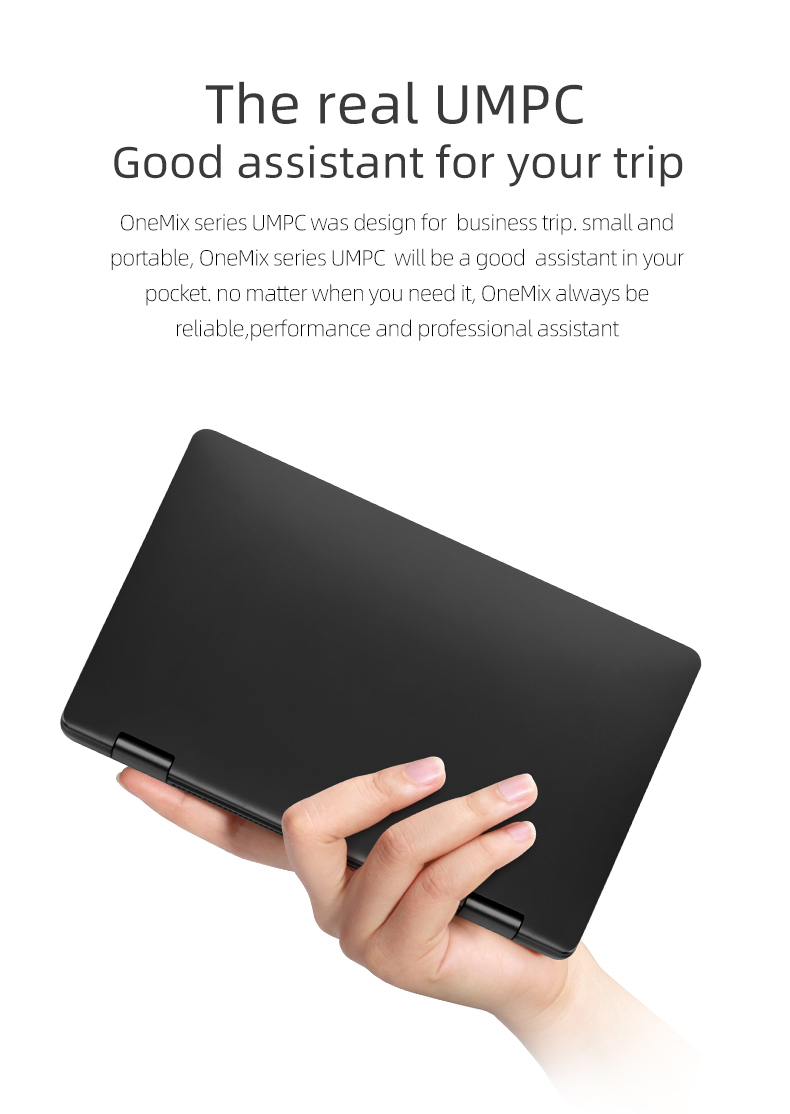 One Netbook One Mix 3S Yoga Pocket Laptop Intel Core M3-8100Y Dual-Core 8.4" IPS Screen 2500*1600 Touch ID Windows 10 16GB DDR3 512GB PCI-E SSD - Black
