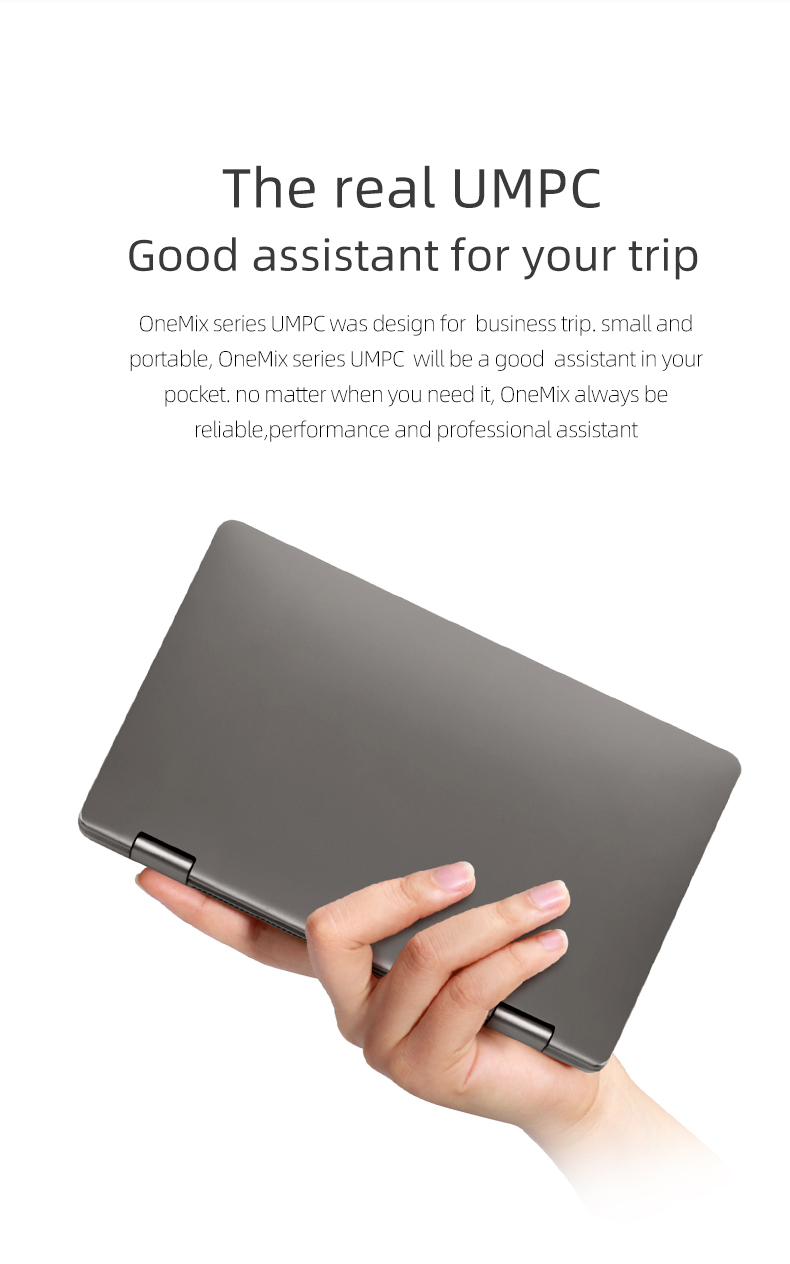 One Netbook One Mix 3S Yoga Pocket Laptop Intel Core i7-8500Y Quad Core 8.4" IPS Screen 2500*1600 Touch ID Windows 10 16GB DDR3 512GB PCI-E SSD - Platinum