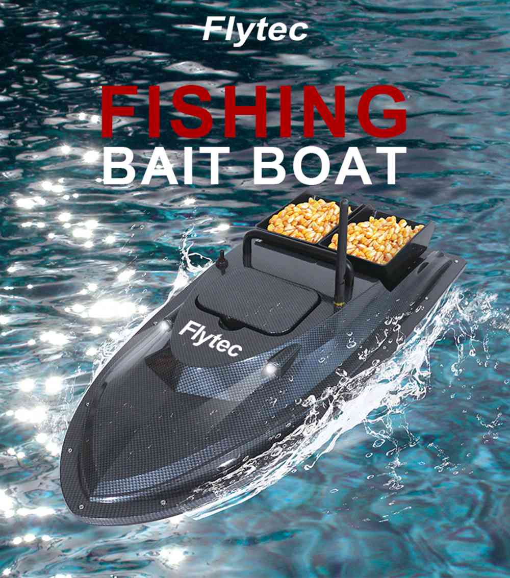 Flytec V007 2.4G Dual Motor Intelligent Remote Control 500m Fishing Finder Bait RC Boat RTR - Black