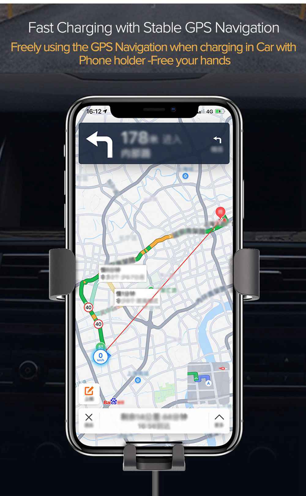 Xiaomi 70mai Qi Wireless Car Charger 10W Intelligent Sensor Phone Holder - Black