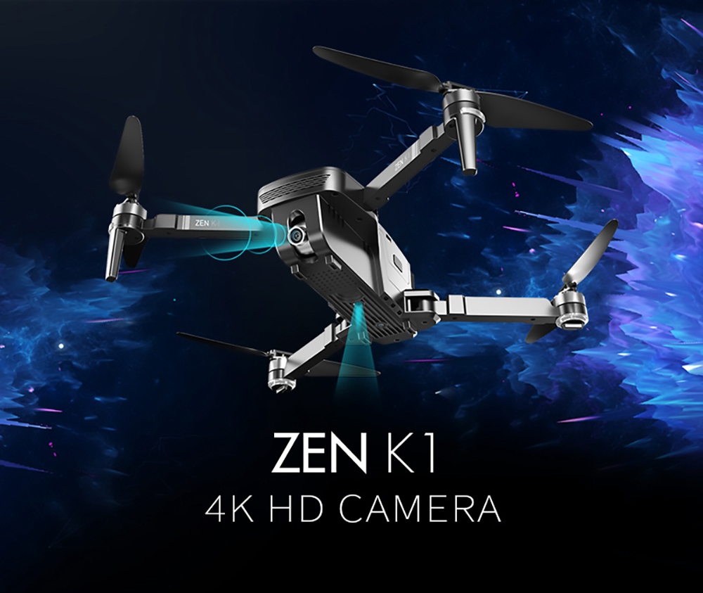 VISUO ZEN K1 4K 5G WIFI FPV GPS Foldable RC Drone With Dual Camera Switchable 50X Zoom 30mins Flying Time - Three Battery