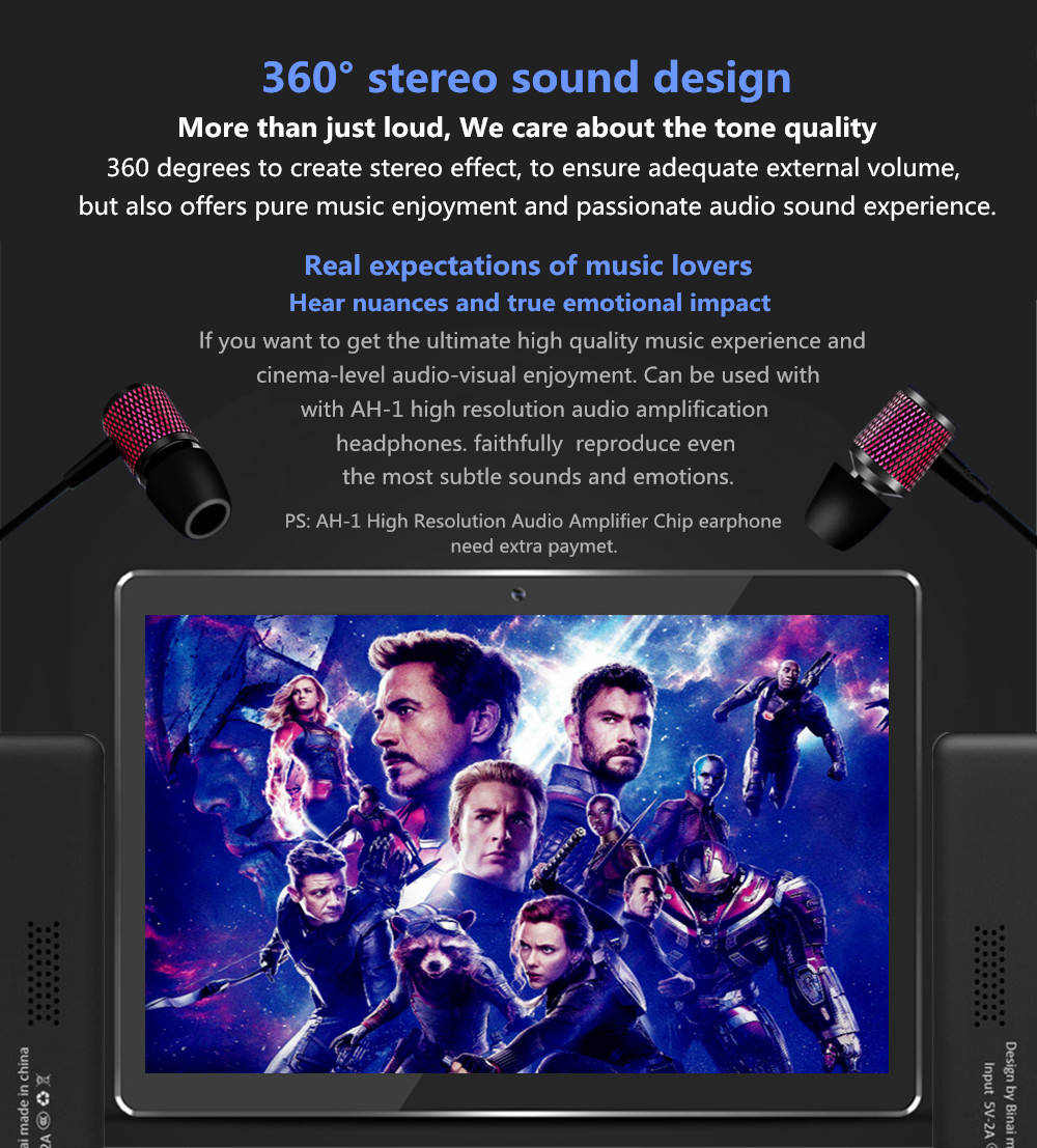 Binai G10Pro 4G Phablet MTK6797X Deca Core 10.1" 1920*1080 IPS 4GB RAM 64GB ROM Android 7.1 - Black