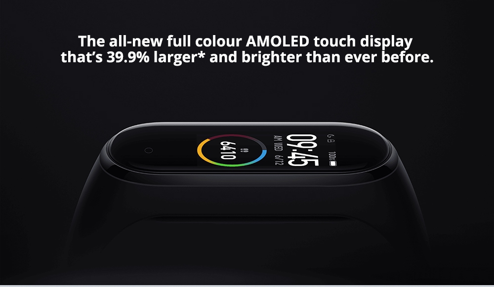 Xiaomi Mi Band 4 Smart Bracelet 0.95 Inch AMOLED Color Screen Built-in Multifunction Heart Rate Monitor 5ATM Water Resistant 20 Days Standby Global Version - Black