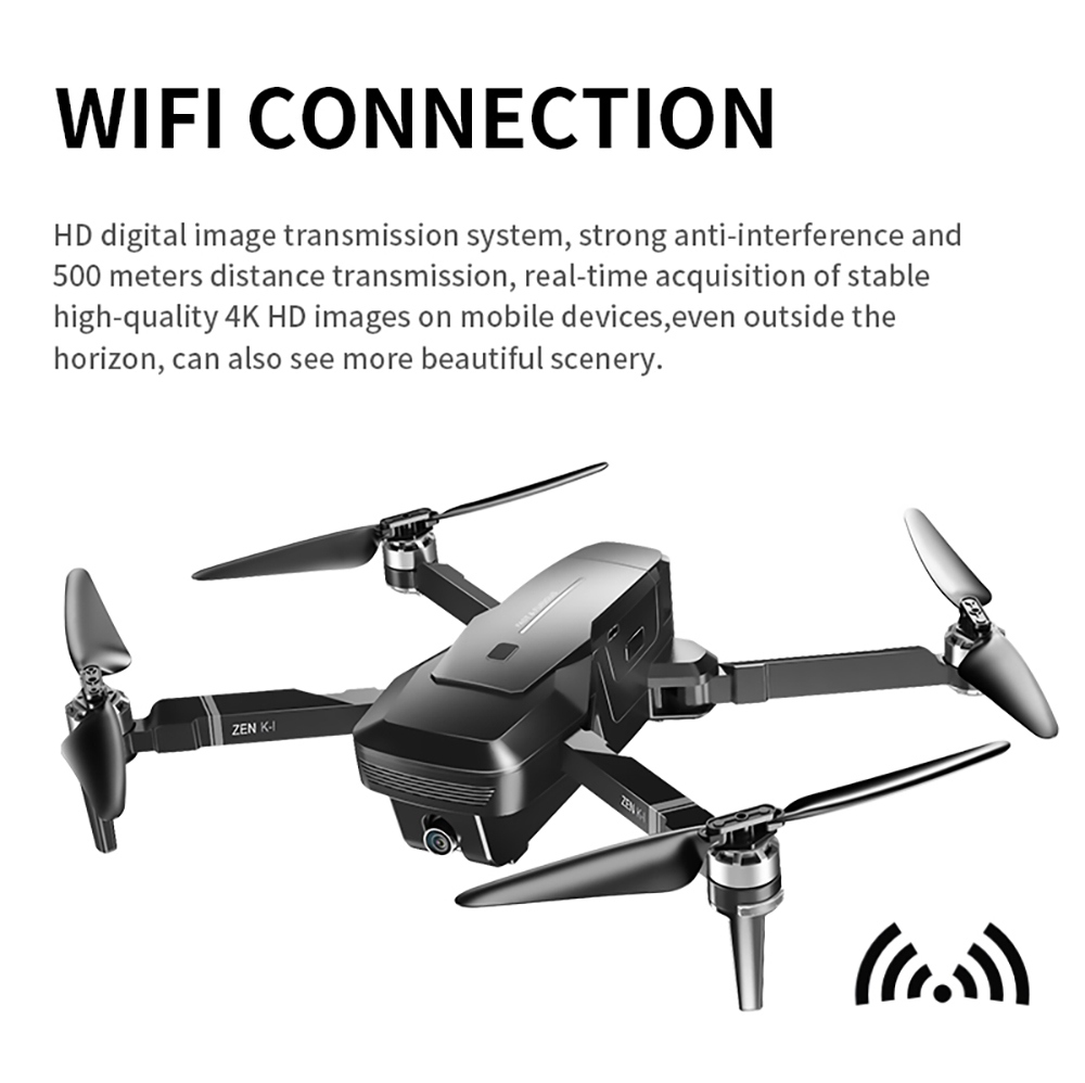 VISUO ZEN K1 4K 5G WIFI FPV GPS Foldable RC Drone With Dual Camera Switchable 50X Zoom 30mins Flying Time - Three Battery
