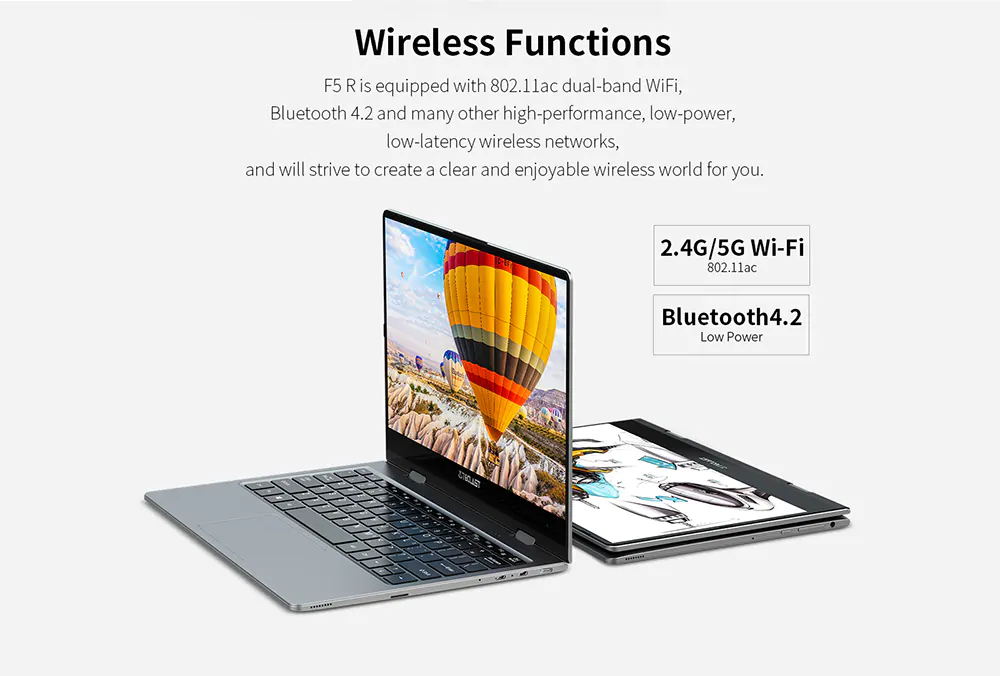 Teclast F5R Laptop Intel Celeron N3450 Quad Core 11.6 Inch 1920*1080 IPS Screen 8GB DDR4 256GB SSD Windows 10 - Grey