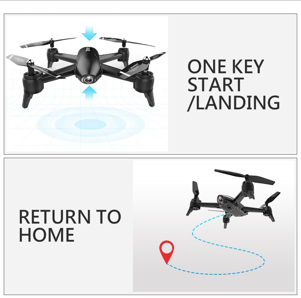 ZLRC SG106 4K WIFI FPV 22mins Flight Time RC Quadcopter With Dual Camera Switchable Optical Flow Positioning RTF - Black
