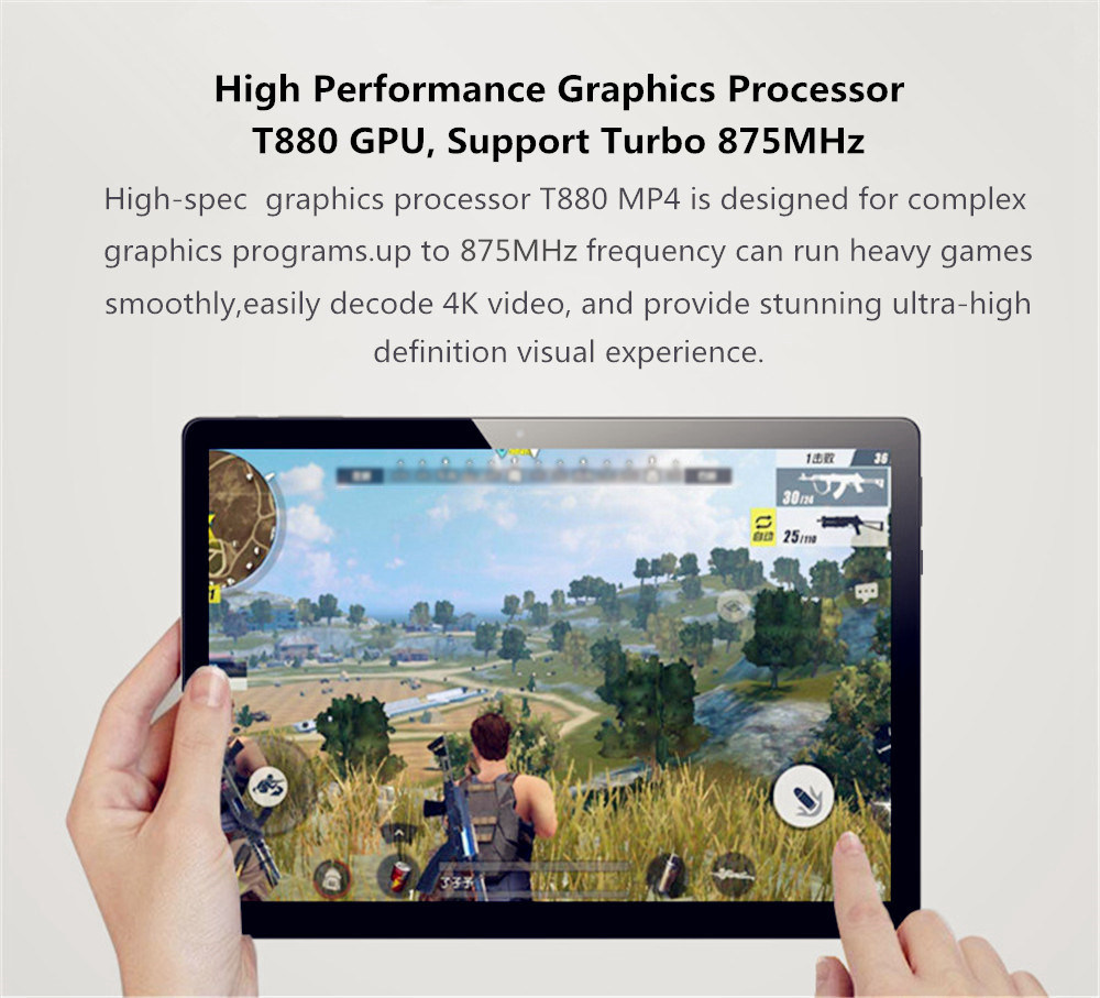 Binai G10Pro 4G Phablet MTK6797X Deca Core 10.1" 1920*1080 IPS 4GB RAM 64GB ROM Android 7.1 - Black