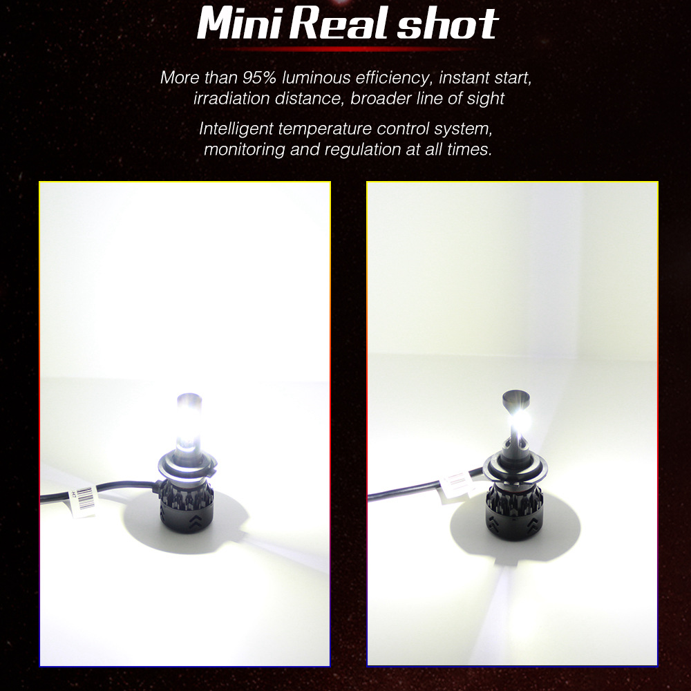 Mini8-HB4/9006 Car LED Headlight Bulb 50W IP68 6000K 9600 Lumens Extremely Bright Chips Conversion Kit