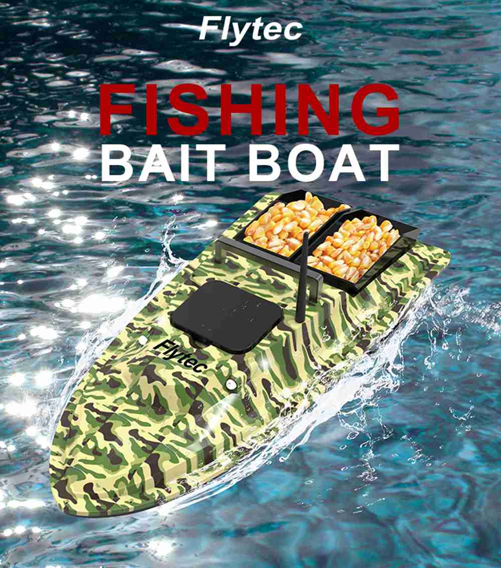 Flytec V007 2.4G Dual Motor Intelligent Remote Control 500m Fishing Finder Bait RC Boat RTR - Green