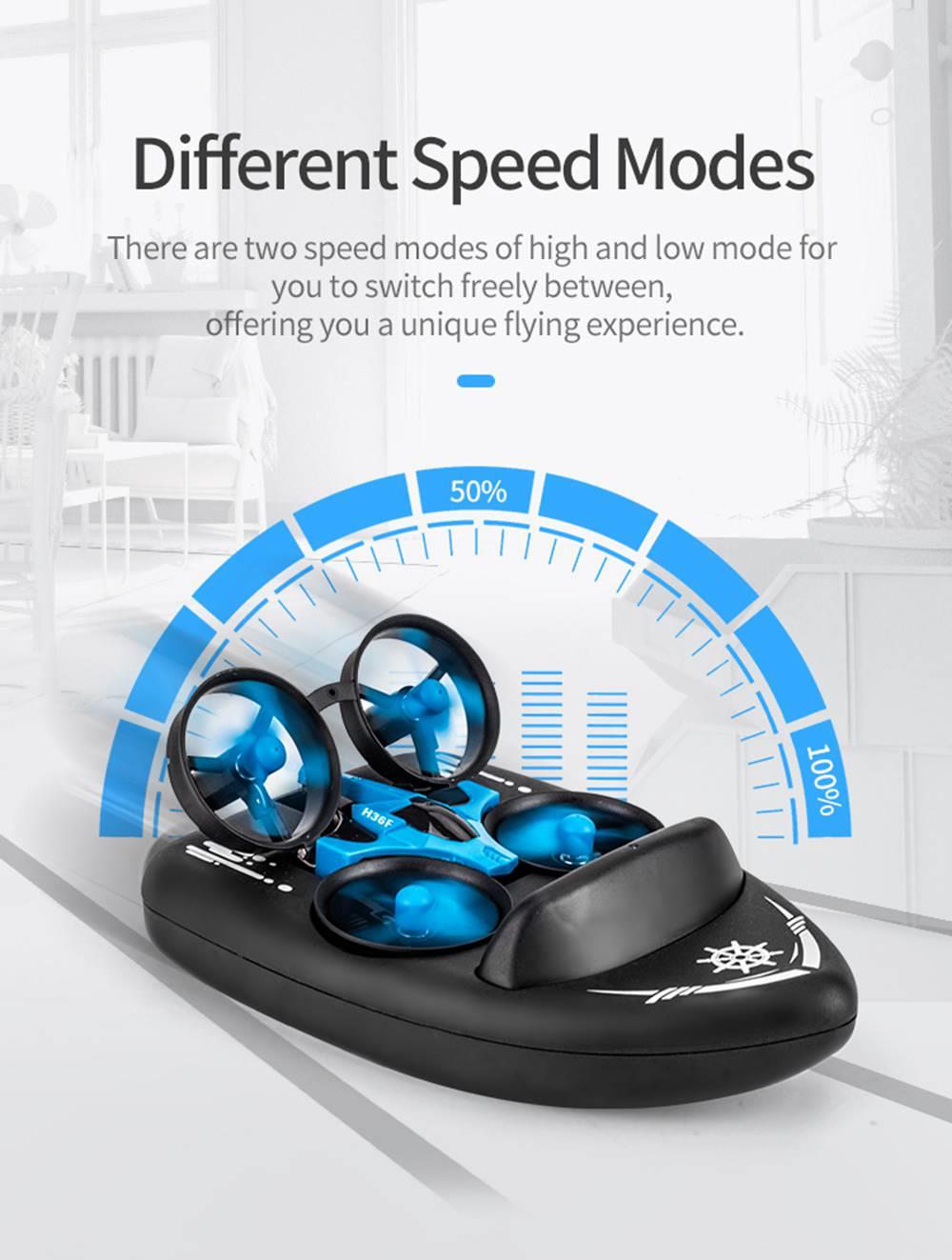 JJRC H36F Terzetto 3IN1 Flying Air Boat Land Driving Mode Detachable One Key Return RC Quadcopter RTF - One Battery