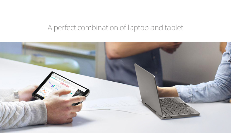One Netbook One Mix 3S Yoga Pocket Laptop Intel Core i7-8500Y Quad Core 8.4" IPS Screen 2500*1600 Touch ID Windows 10 16GB DDR3 512GB PCI-E SSD - Platinum