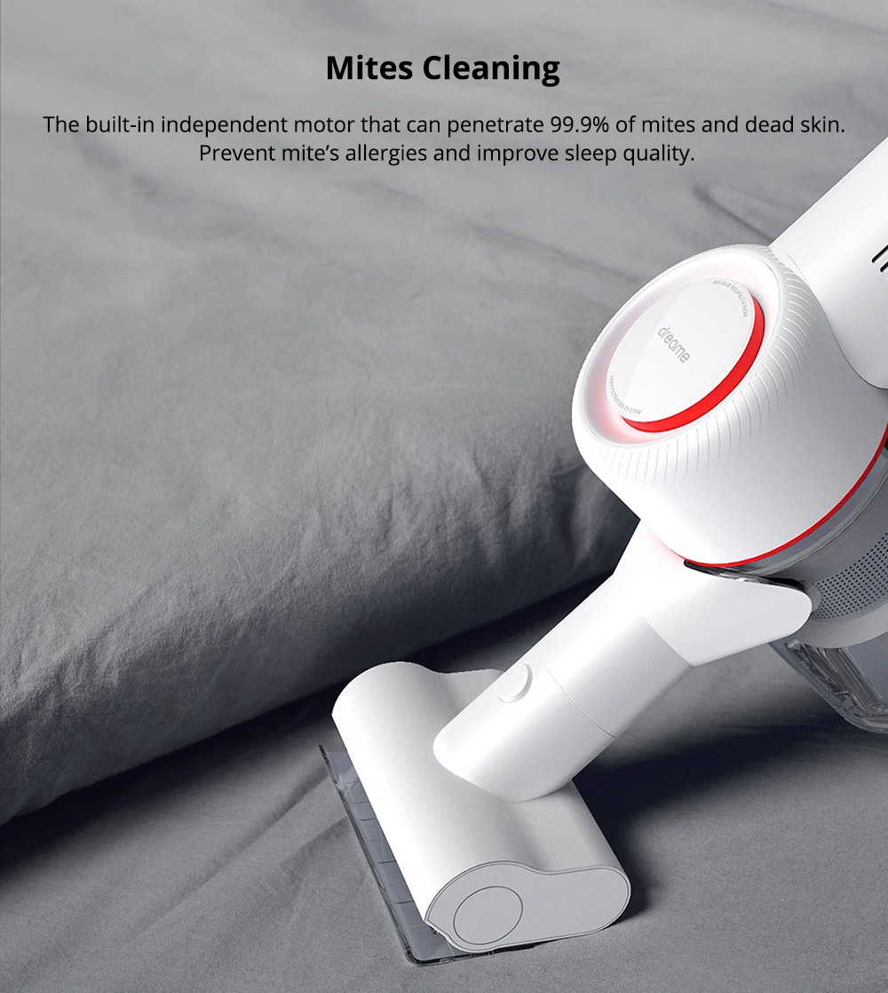 Xiaomi Dreame V8 Cordless Stick Vacuum Cleaner 18000 Pa Suction 45 Minutes Anti-winding Hair Mite Cleaning Chinese Version - White