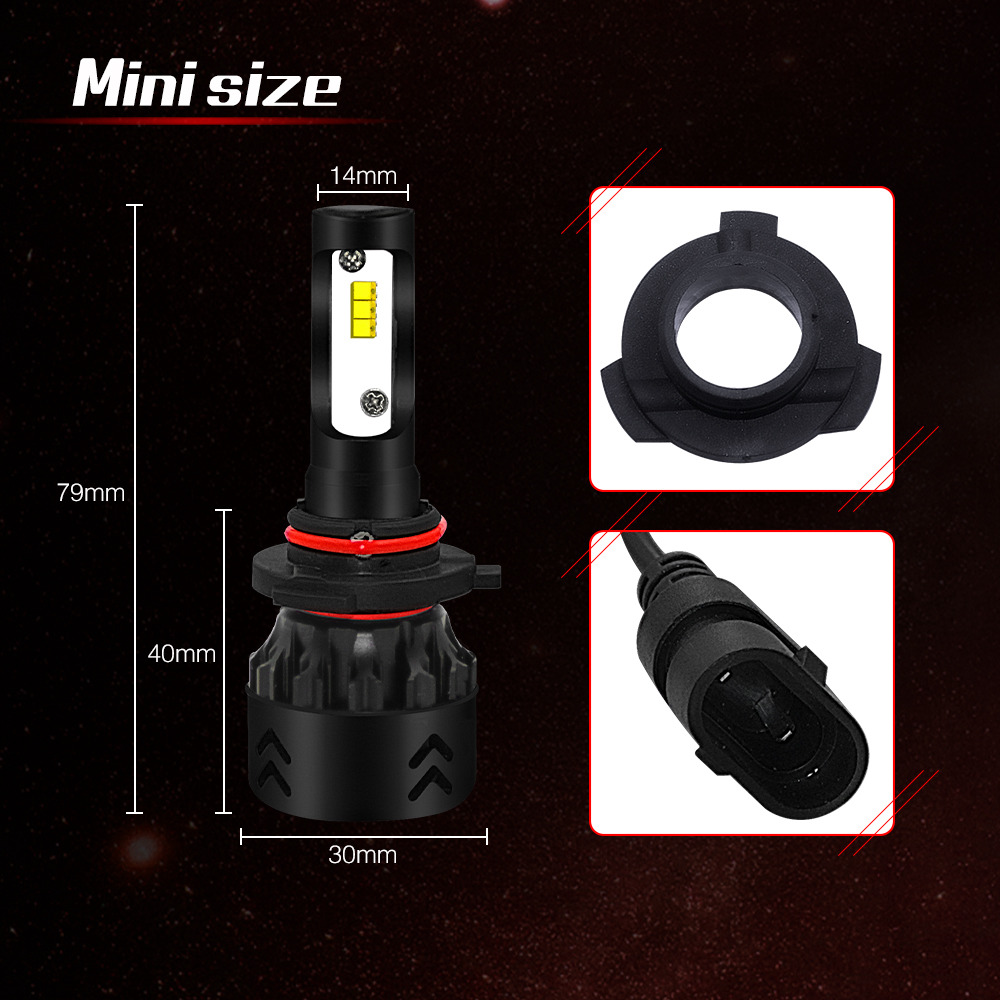 Mini8-HB4/9006 Car LED Headlight Bulb 50W IP68 6000K 9600 Lumens Extremely Bright Chips Conversion Kit