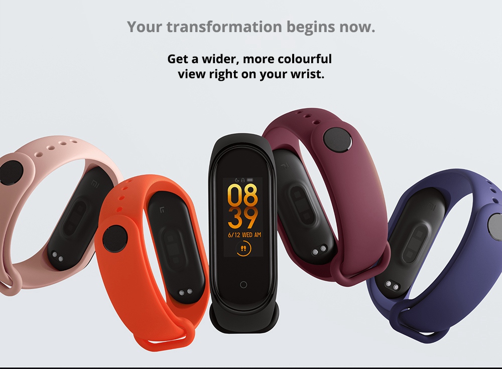 Xiaomi Mi Band 4 Smart Bracelet 0.95 Inch AMOLED Color Screen Built-in Multifunction Heart Rate Monitor 5ATM Water Resistant 20 Days Standby - Black
