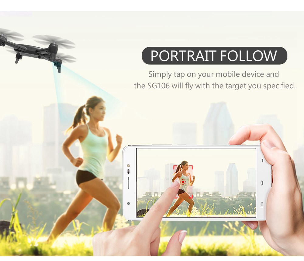 ZLRC SG106 4K WIFI FPV 22mins Flight Time RC Quadcopter With Dual Camera Switchable Optical Flow Positioning RTF - Black