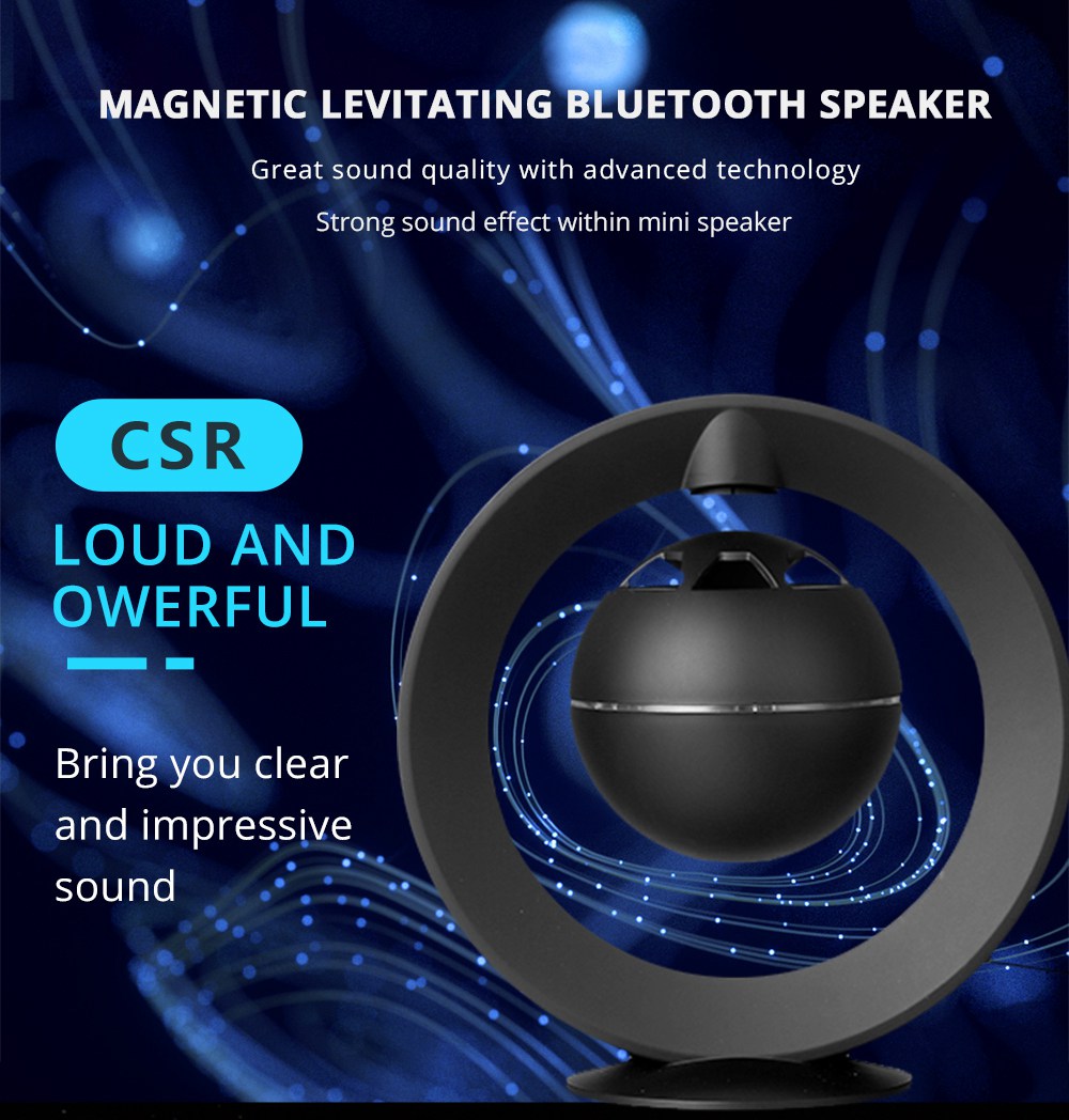 M1 Bluetooth Magnetic Suspension Speaker HD Surround Sound LED Light Base - Copper