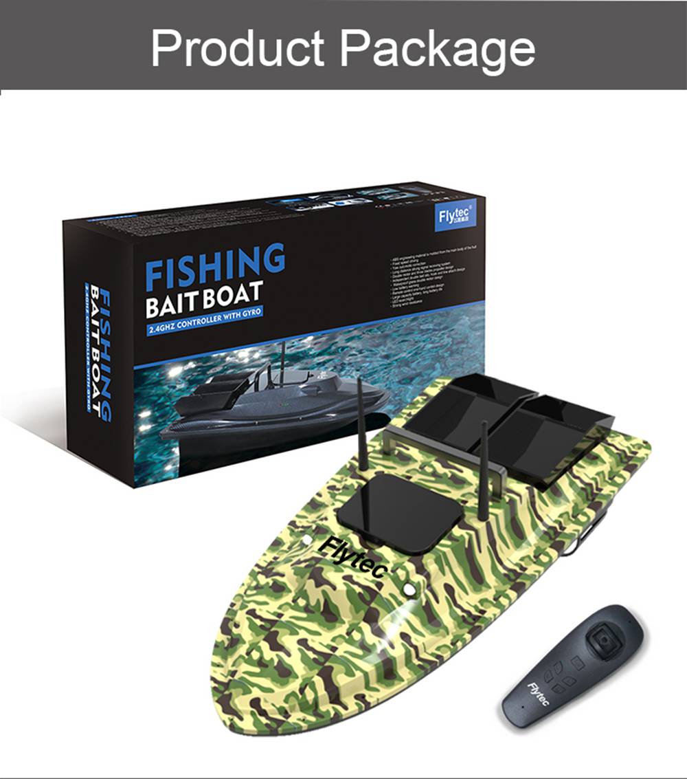 Flytec V007 2.4G Dual Motor Intelligent Remote Control 500m Fishing Finder Bait RC Boat RTR - Green
