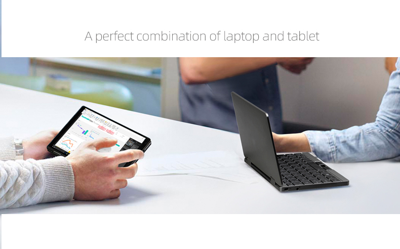 One Netbook One Mix 3S Yoga Pocket Laptop Intel Core M3-8100Y Dual-Core 8.4" IPS Screen 2500*1600 Touch ID Windows 10 16GB DDR3 512GB PCI-E SSD - Black