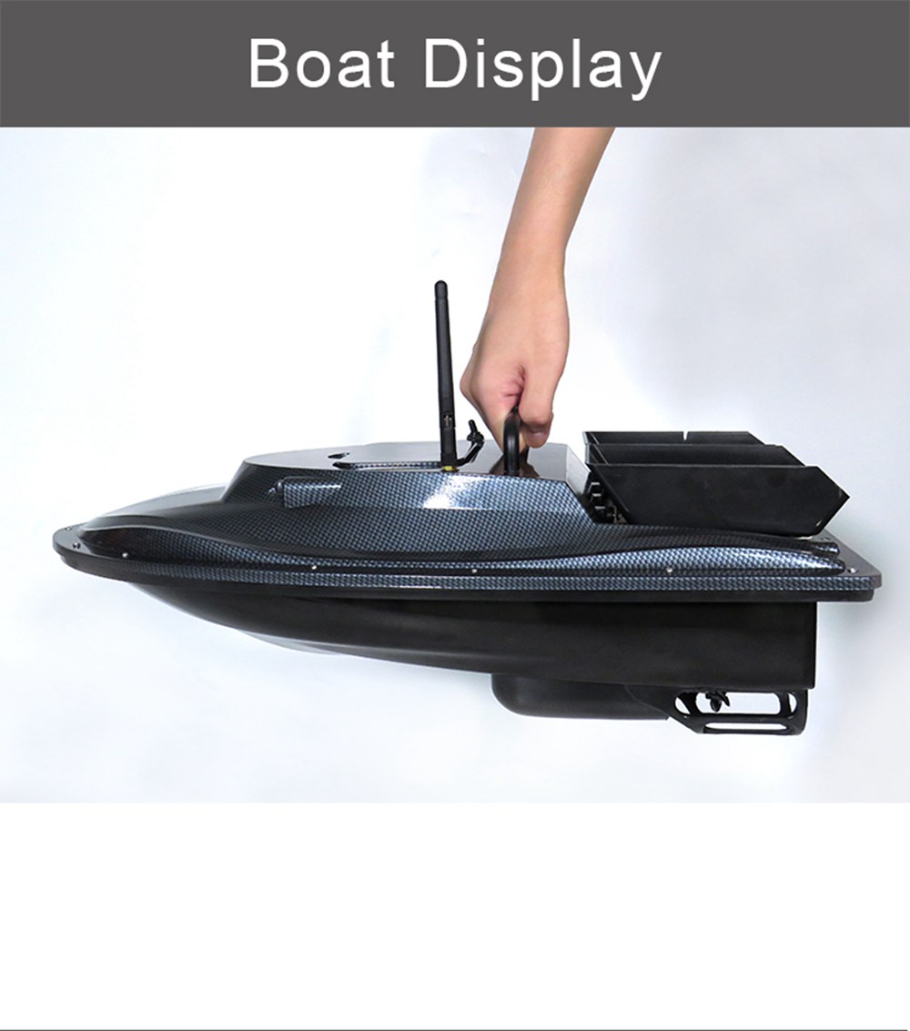 Flytec V007 2.4G Dual Motor Intelligent Remote Control 500m Fishing Finder Bait RC Boat RTR - Black